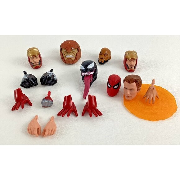 Marvel Legends Heads Hands Venom Iron Man Action Figure Parts Spider-Man Lot